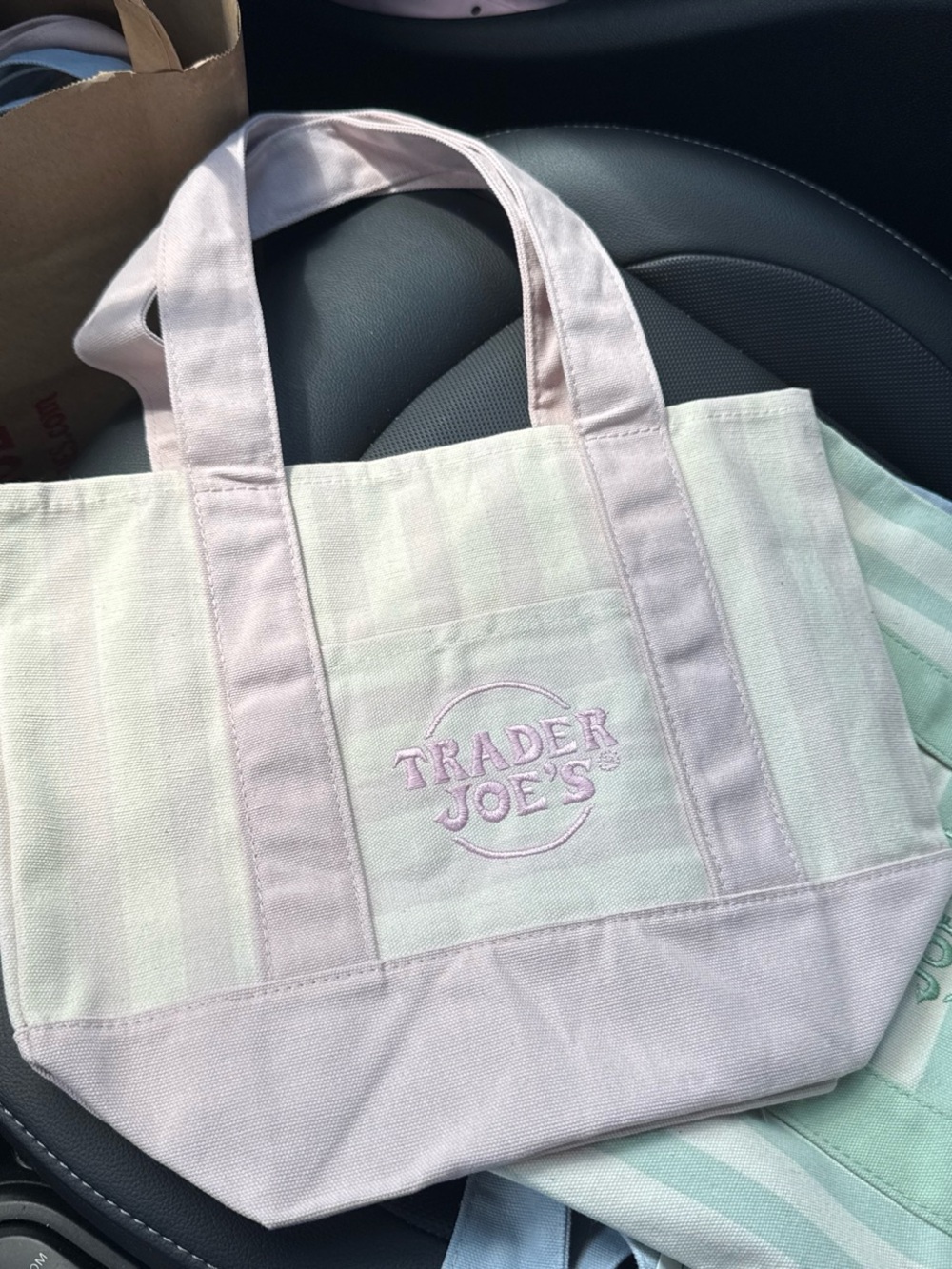 Trader Joe's Pastel mini totes SUMMER EDITION- PINK